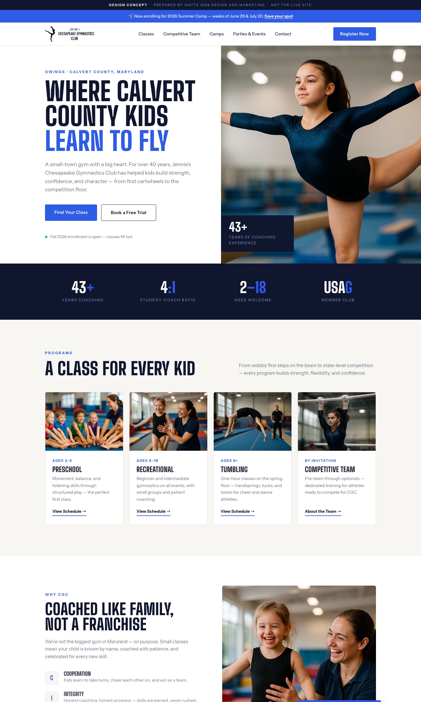 Preview of the new home page design concept